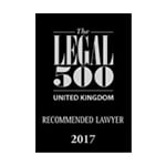 Legal 500 Recommended Lawyer 2017