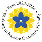 Working to be a dementia friendly organisation logo 2023-24